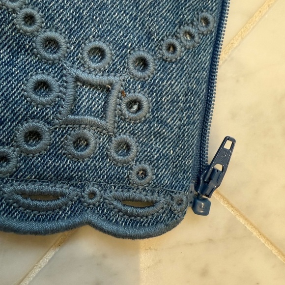 NEW Veronica Beard Denim Greta Eyelet Dickey Insert one size NWT - Picture 7 of 10